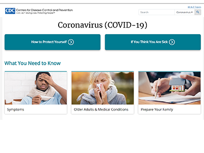 CDC Website Screenshot