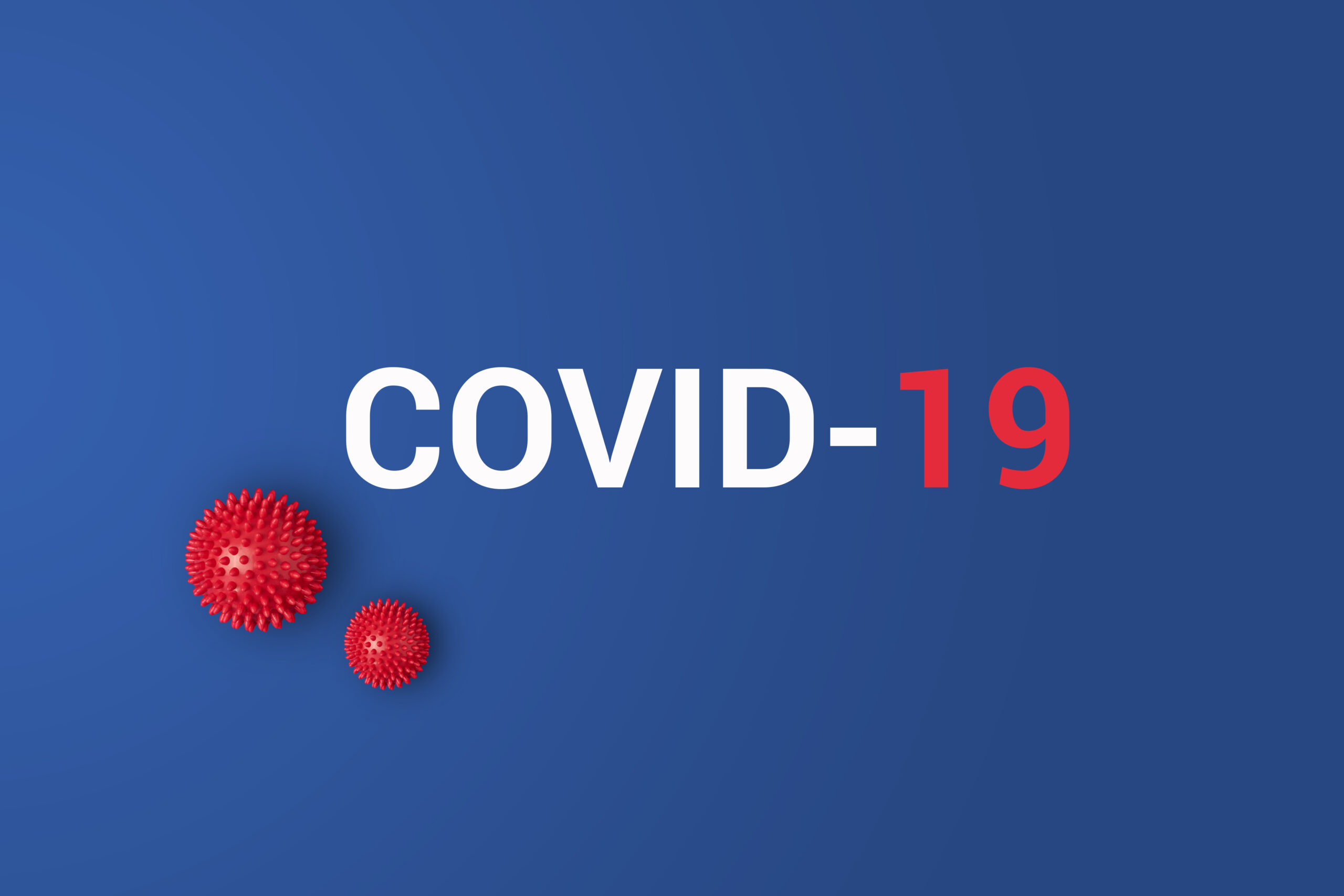 covid-19 on blue backgroun