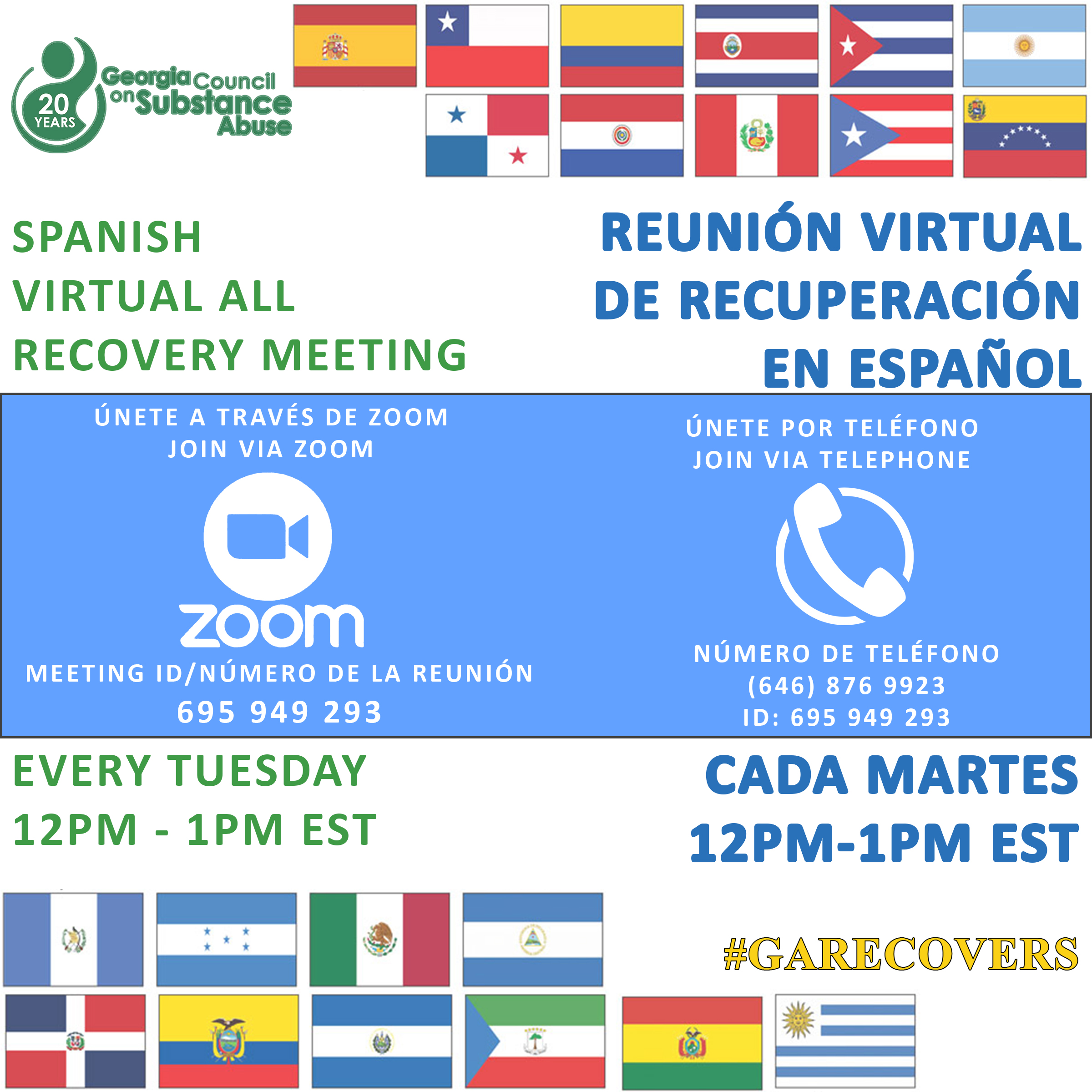 Spanish all recovery virtual meetings