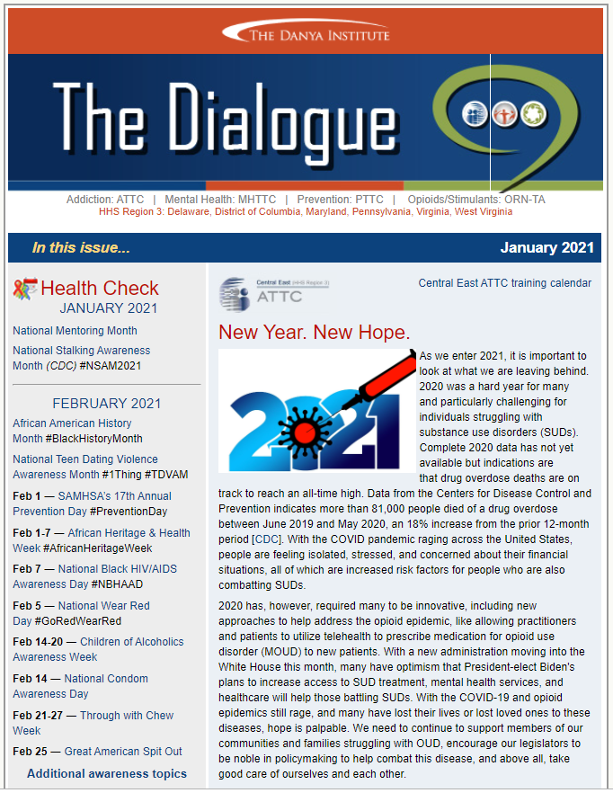 Dialogue eNewsletter thumbnail January 2021