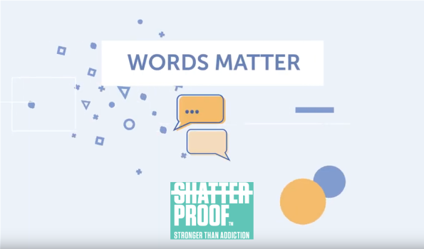 Words Matter blue background graphic Shatterproof