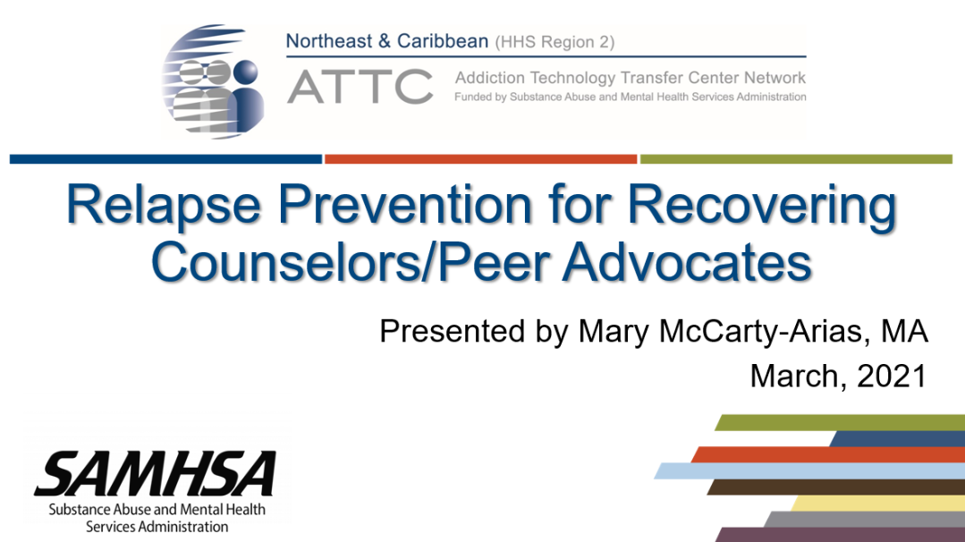 Relapse Prevention for Recovering Counselors/Peer Advocates Cover