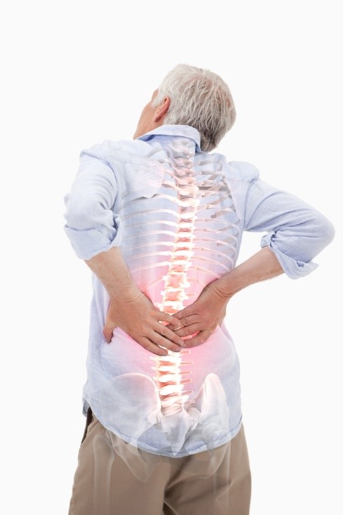 Man in back pain