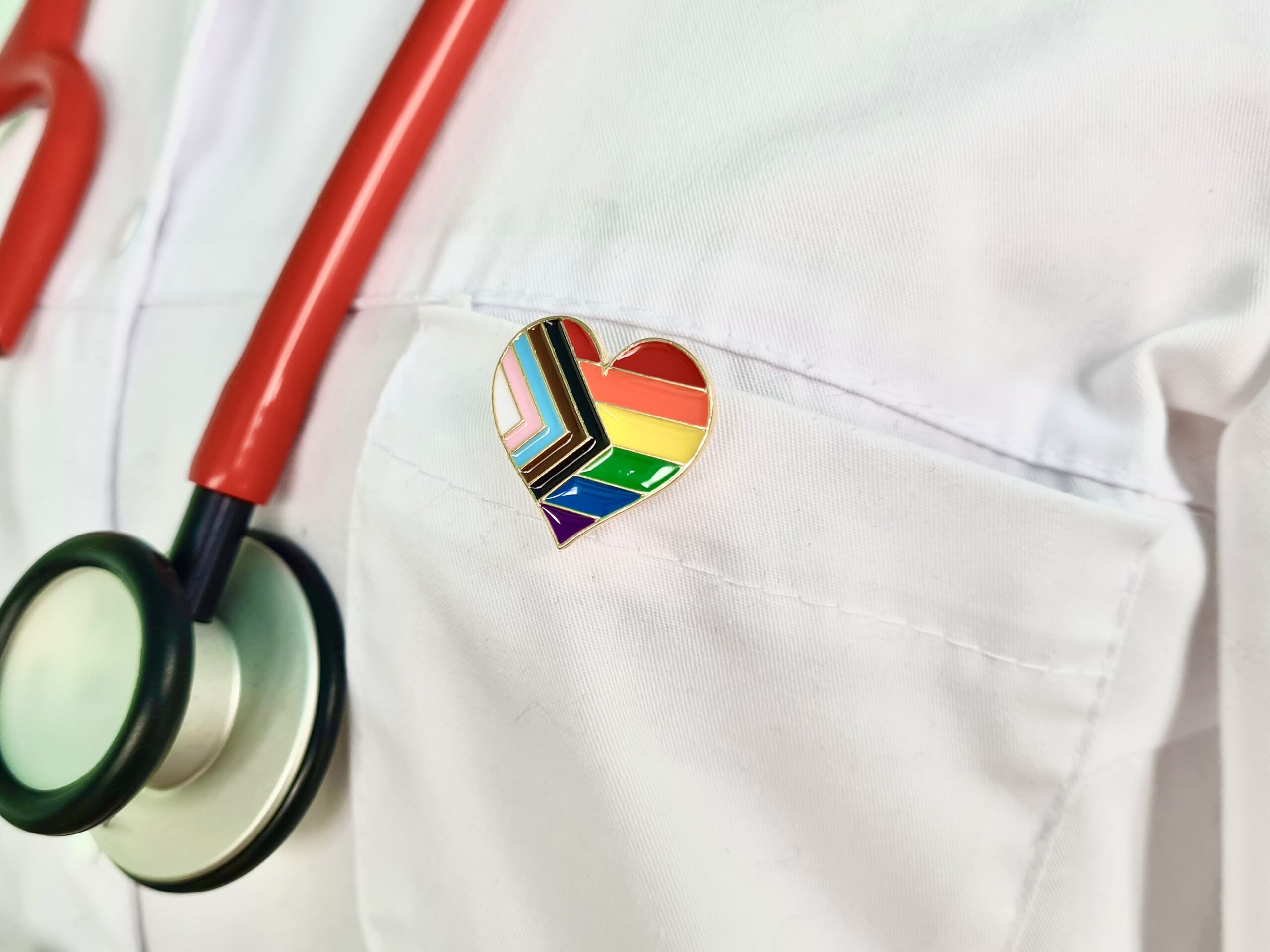 LGBTQIA+ Pin on doctors jacket