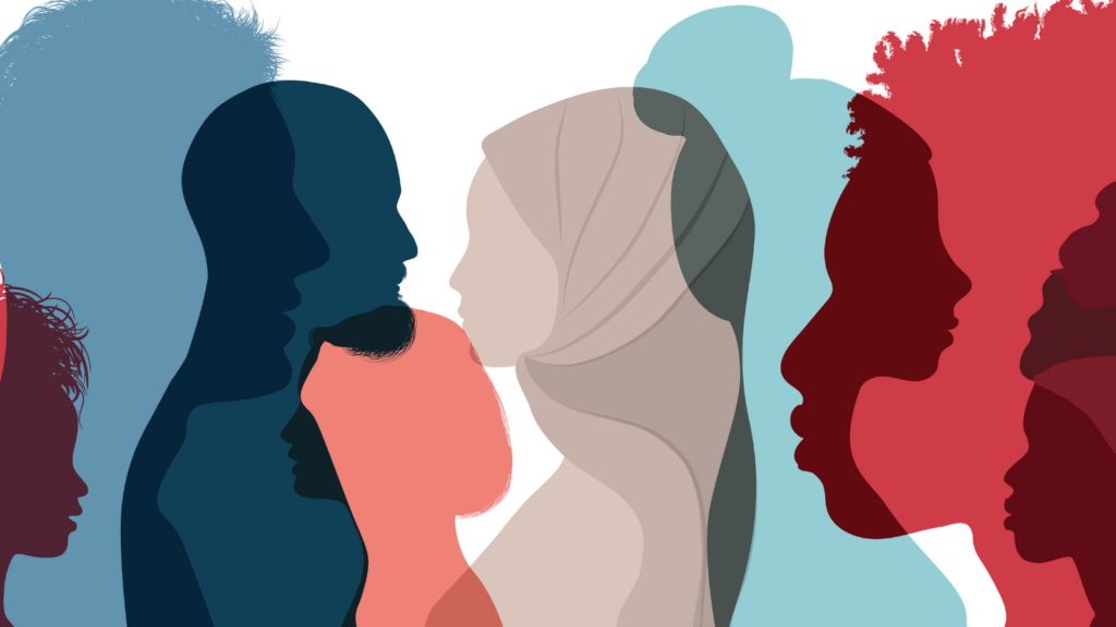Illustration of culturally diverse group of people